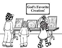 A cartoon drawing of a SKITuations script - God's Creation: A Gift of Love - (Electronic)